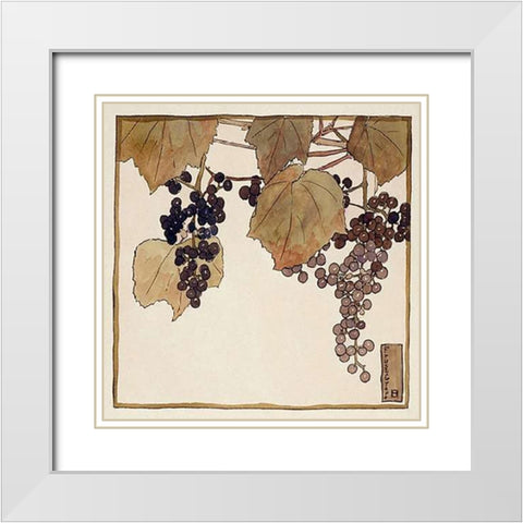 Frost Grape White Modern Wood Framed Art Print with Double Matting by Overbeck, Hannah Borger
