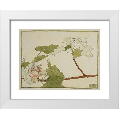 Tulip Tree White Modern Wood Framed Art Print with Double Matting by Overbeck, Hannah Borger