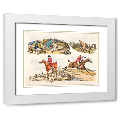 Hare Hunting, 1817 White Modern Wood Framed Art Print with Double Matting by Alken, Henry Thomas