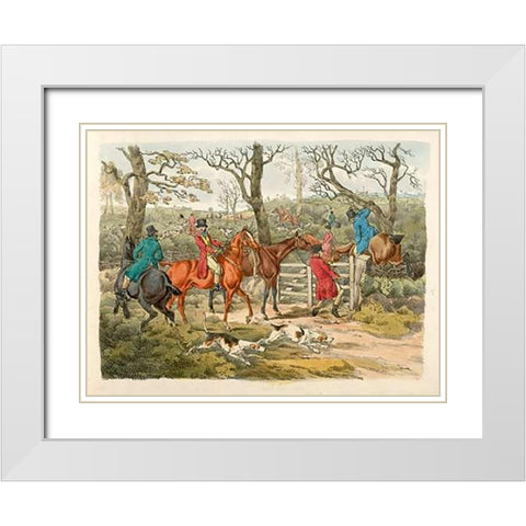Sportsmen Within An Enclosure, 1817 White Modern Wood Framed Art Print with Double Matting by Alken, Henry Thomas