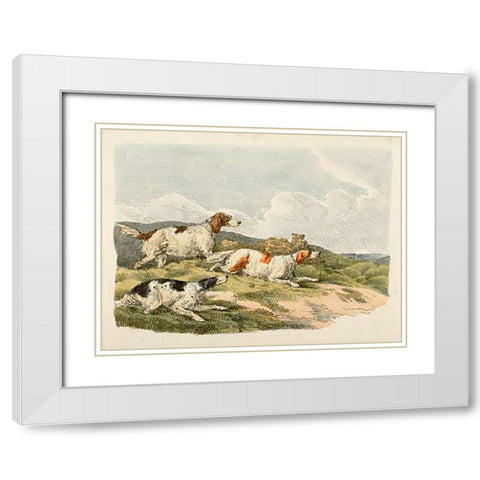 Running Hounds, 1817 White Modern Wood Framed Art Print with Double Matting by Alken, Henry Thomas