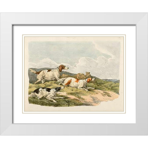 Running Hounds, 1817 White Modern Wood Framed Art Print with Double Matting by Alken, Henry Thomas