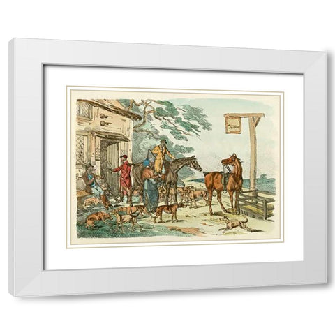 Hunters Before Hunting, 1817 White Modern Wood Framed Art Print with Double Matting by Alken, Henry Thomas