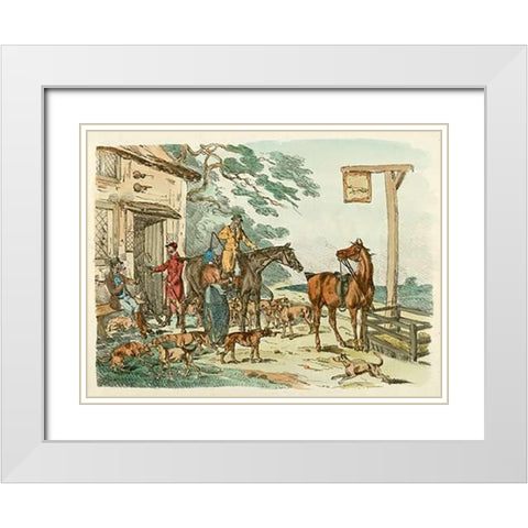 Hunters Before Hunting, 1817 White Modern Wood Framed Art Print with Double Matting by Alken, Henry Thomas