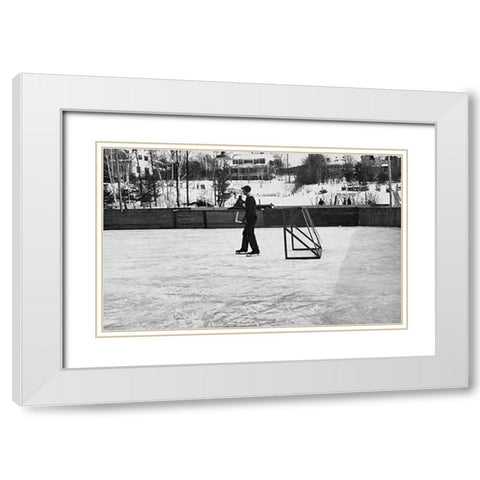 Winter Sports. Hanover, New Hampshire, 1936 White Modern Wood Framed Art Print with Double Matting by Rothstein, Arthur