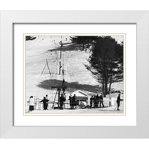 Ski Tow - Hanover, New Hampshire, 1936 White Modern Wood Framed Art Print with Double Matting by Rothstein, Arthur
