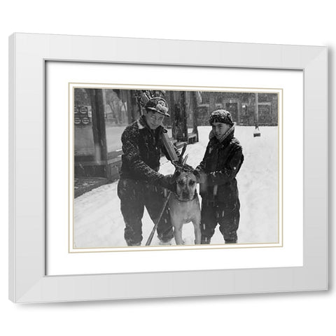 Winter Sports - Hanover, New Hampshire, 1936 White Modern Wood Framed Art Print with Double Matting by Rothstein, Arthur