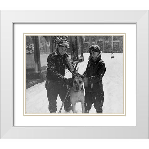 Winter Sports - Hanover, New Hampshire, 1936 White Modern Wood Framed Art Print with Double Matting by Rothstein, Arthur