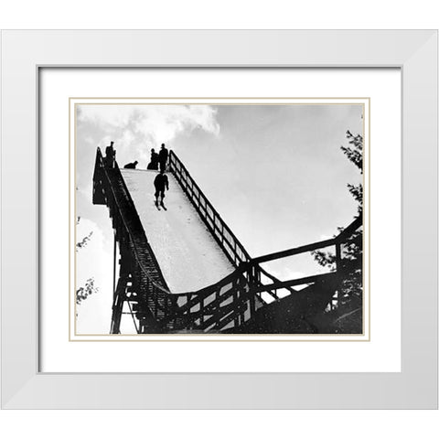 Ski Jump. Hanover, New Hampshire, 1936 White Modern Wood Framed Art Print with Double Matting by Rothstein, Arthur