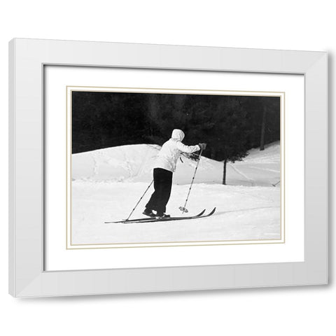Winter Sports - Hanover, New Hampshire, 1936 White Modern Wood Framed Art Print with Double Matting by Rothstein, Arthur