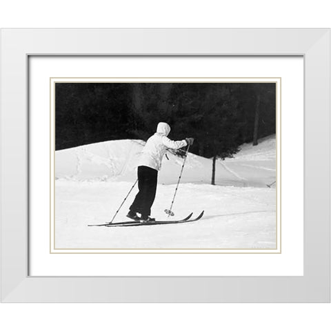 Winter Sports - Hanover, New Hampshire, 1936 White Modern Wood Framed Art Print with Double Matting by Rothstein, Arthur
