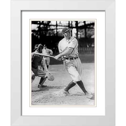 Baseball Game in Progress, 1910s White Modern Wood Framed Art Print with Double Matting by Harris and Ewing Collection