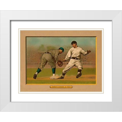 Jordan and Herzog at First White Modern Wood Framed Art Print with Double Matting by American Tobacco Company