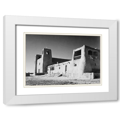 Church, Acoma Pueblo, New Mexico - National Parks and Monuments, ca. 1933-1942 White Modern Wood Framed Art Print with Double Matting by Adams, Ansel