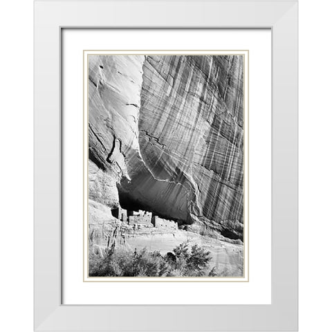 White House Ruin in Canyon de Chelly National Monument, Arizona, 1941 White Modern Wood Framed Art Print with Double Matting by Adams, Ansel