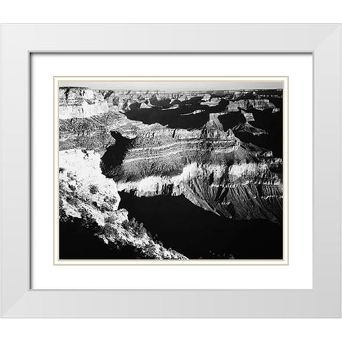 Grand Canyon National Park, Arizona, 1941 White Modern Wood Framed Art Print with Double Matting by Adams, Ansel