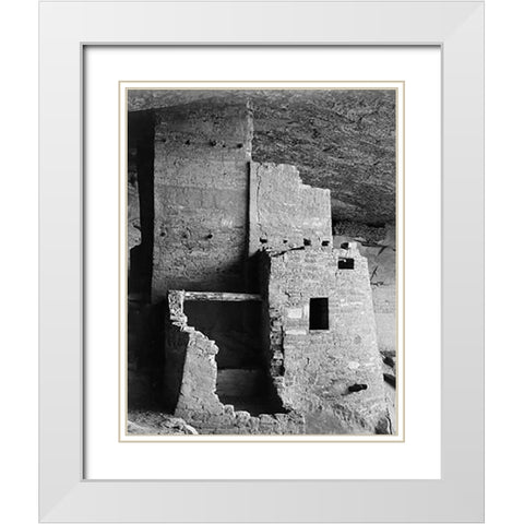 Close-up, Cliff Palace, Mesa Verde National Park, Colorado, 1941 White Modern Wood Framed Art Print with Double Matting by Adams, Ansel