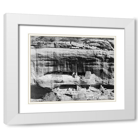 Cliff dwellings, Mesa Verde National Park, Colorado, 1941 White Modern Wood Framed Art Print with Double Matting by Adams, Ansel