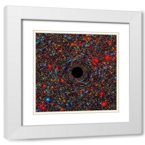 Black Hole in NGC 1600 White Modern Wood Framed Art Print with Double Matting by NASA