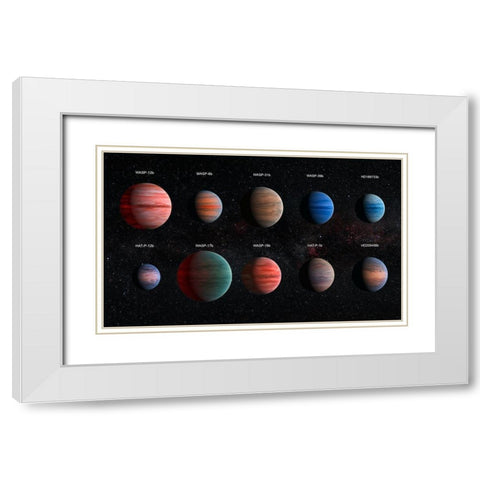 Artist Impression of Hot Jupiter Exoplanets - Annotated White Modern Wood Framed Art Print with Double Matting by NASA, ESA,