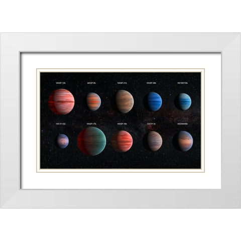 Artist Impression of Hot Jupiter Exoplanets - Annotated White Modern Wood Framed Art Print with Double Matting by NASA, ESA,