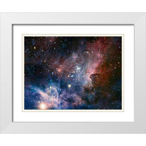 Carina Nebula Infrared from HAWK-I White Modern Wood Framed Art Print with Double Matting by Preibisch, T.