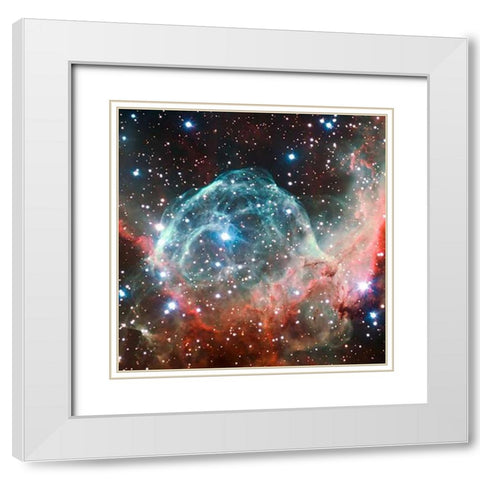 Thors Helmet Nebula White Modern Wood Framed Art Print with Double Matting by Bailleul, B.