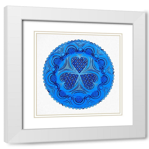 Roman Rosette Tea Plate White Modern Wood Framed Art Print with Double Matting by Glassmaker, Unknown 19th Century American