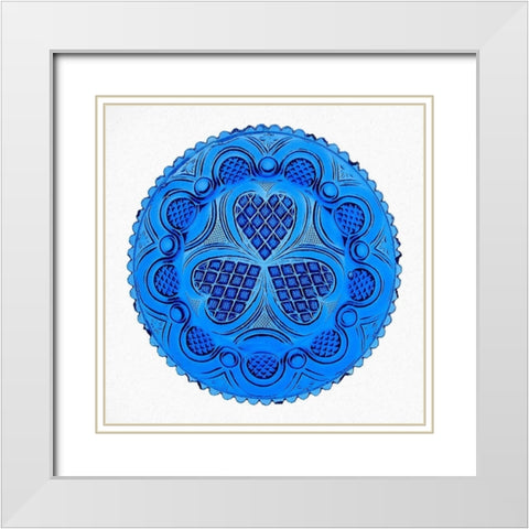 Roman Rosette Tea Plate White Modern Wood Framed Art Print with Double Matting by Glassmaker, Unknown 19th Century American