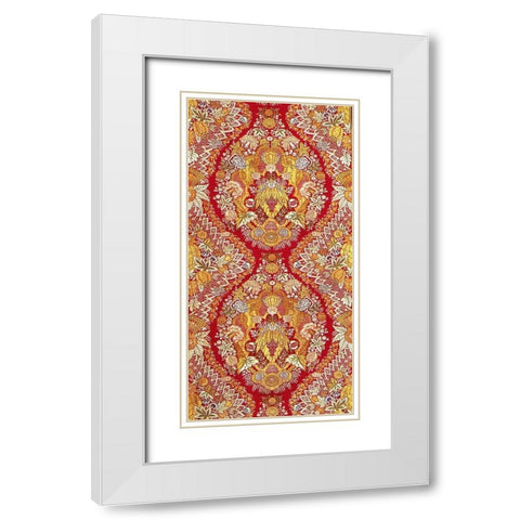 Textile With Design of Lace and Flowers White Modern Wood Framed Art Print with Double Matting by Artisan, Unknown 19th Century European