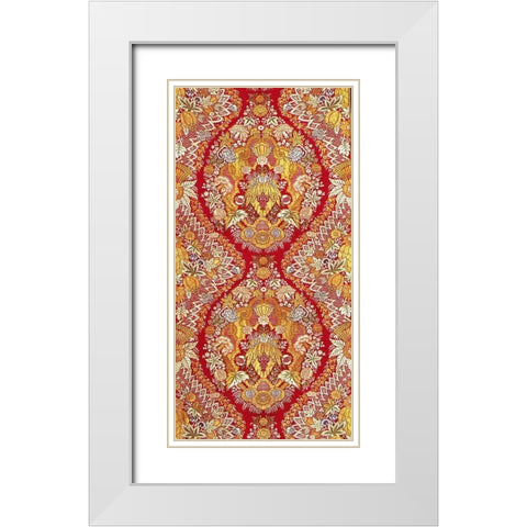 Textile With Design of Lace and Flowers White Modern Wood Framed Art Print with Double Matting by Artisan, Unknown 19th Century European