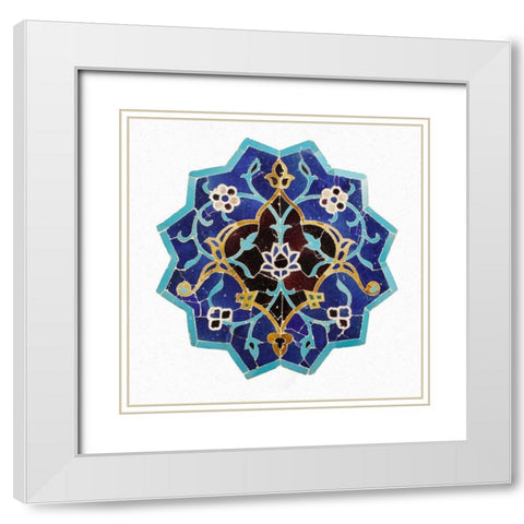 Mosaic Tile White Modern Wood Framed Art Print with Double Matting by Artisan, Unknown 15th Century Persian