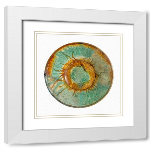 Green and Brown Bowl White Modern Wood Framed Art Print with Double Matting by Artisan, Unknown 10th Century Persian