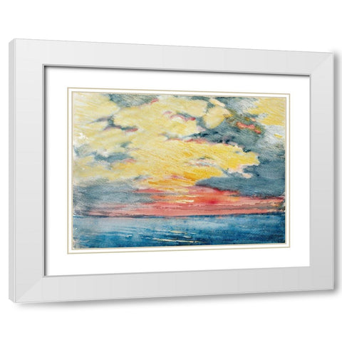 Sunset, Acapulco White Modern Wood Framed Art Print with Double Matting by Pennell, Joseph
