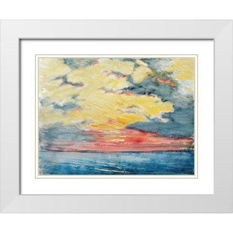 Sunset, Acapulco White Modern Wood Framed Art Print with Double Matting by Pennell, Joseph
