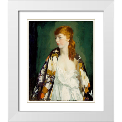 Edna White Modern Wood Framed Art Print with Double Matting by Henri, Robert