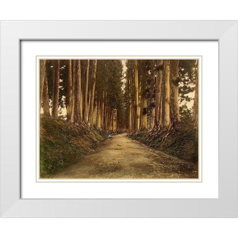 View of Imaichi White Modern Wood Framed Art Print with Double Matting by 19th Century Japanese Photographer