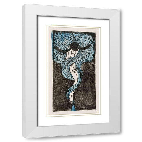 Meloncholy White Modern Wood Framed Art Print with Double Matting by Kiyokichi, Tanaka