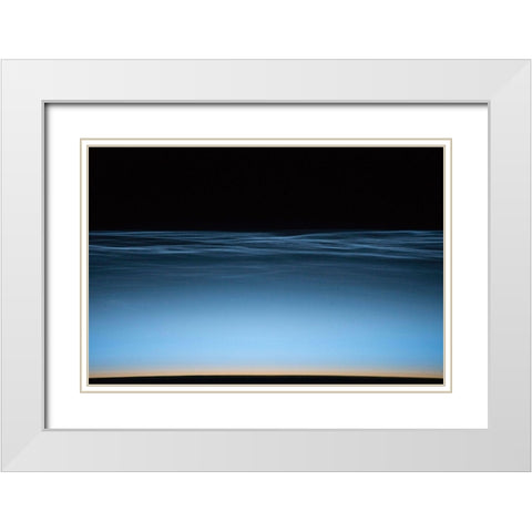 Noctilucent Clouds Over Earth White Modern Wood Framed Art Print with Double Matting by Williams, Jeff