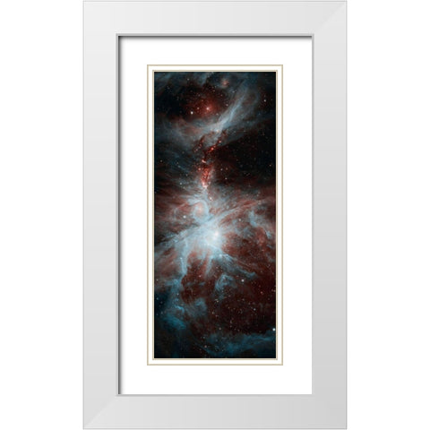Orion Dreamy Stars White Modern Wood Framed Art Print with Double Matting by Spitzer Space Telescope,