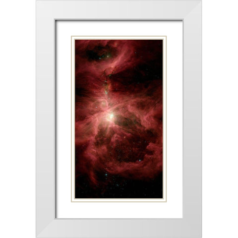 The Sword of Orion White Modern Wood Framed Art Print with Double Matting by Spitzer Space Telescope,