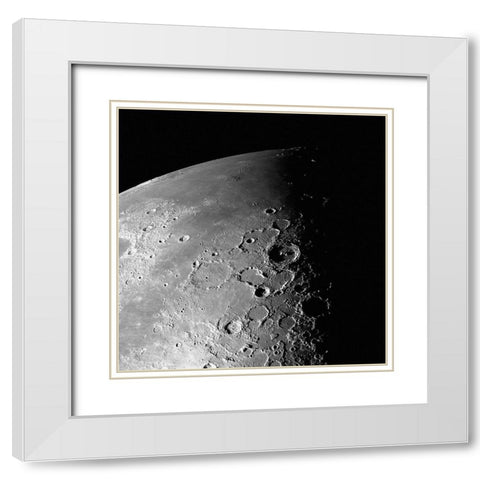 Moon - North Pole, 01/29/1996 White Modern Wood Framed Art Print with Double Matting by NASA