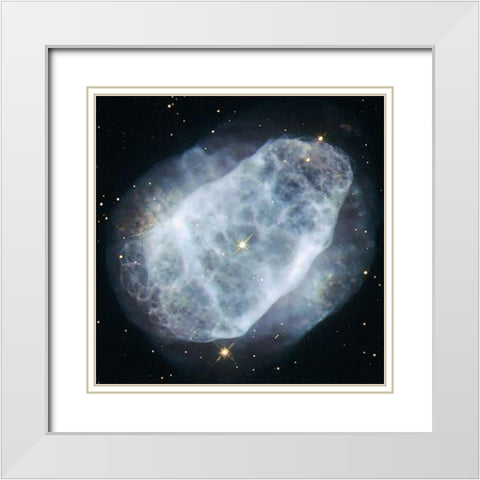 NGC 6153 - A Nitrogen-Rich Nebula White Modern Wood Framed Art Print with Double Matting by Hubble Space Telescope