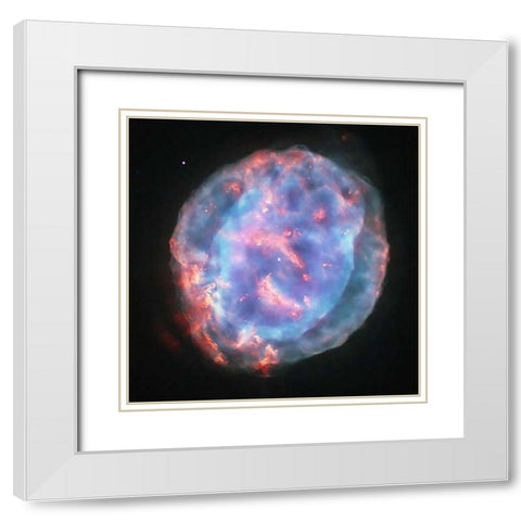 NGC 6818 - Little Gem Nebula White Modern Wood Framed Art Print with Double Matting by Hubble Space Telescope