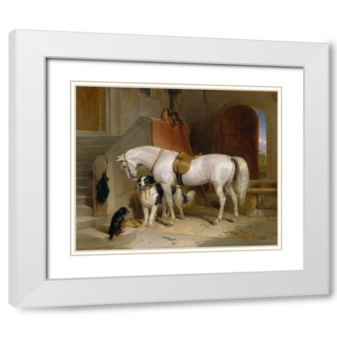 Favourites White Modern Wood Framed Art Print with Double Matting by Landseer, Sir Edwin Henry