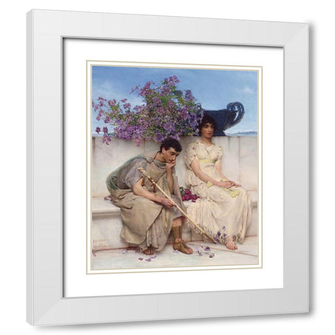 An Eloquent Silence White Modern Wood Framed Art Print with Double Matting by Alma-Tadema, Sir Lawrence