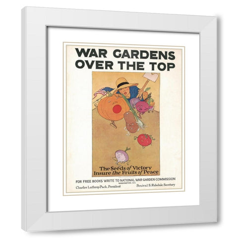 War Gardens Over the Top, 1919 White Modern Wood Framed Art Print with Double Matting by Barney, Maginel Wright