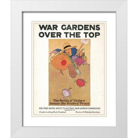 War Gardens Over the Top, 1919 White Modern Wood Framed Art Print with Double Matting by Barney, Maginel Wright