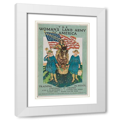 The Womans Land Army of America White Modern Wood Framed Art Print with Double Matting by Paus, Herbert