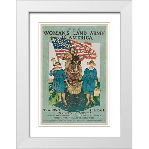 The Womans Land Army of America White Modern Wood Framed Art Print with Double Matting by Paus, Herbert